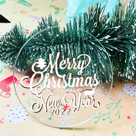 50pcs 3 Inch Clear Blank Acrylic Christmas Ornaments 2023 Unfinished Round Acrylic Christmas Ornaments For DIY Craft Hanging Orn