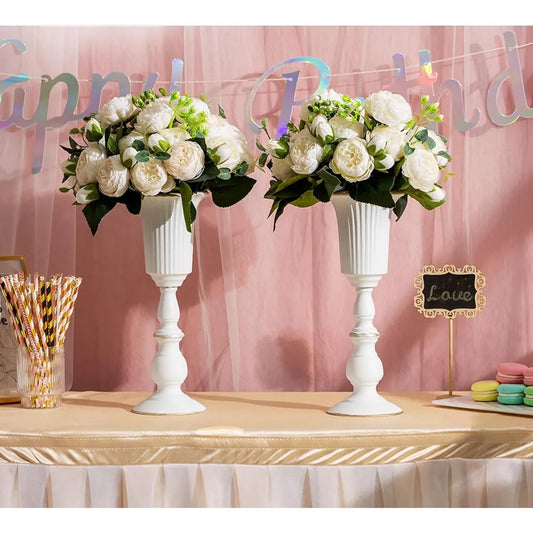 white dining table decoration center piece