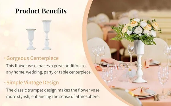 white dining table decoration center piece