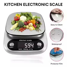 Digital Kitchen Scale Stainless Steel LCD Electronic Food Scale Jewelry Coffee Baking Portable High-quality Kitchen Tool 10kg/1g