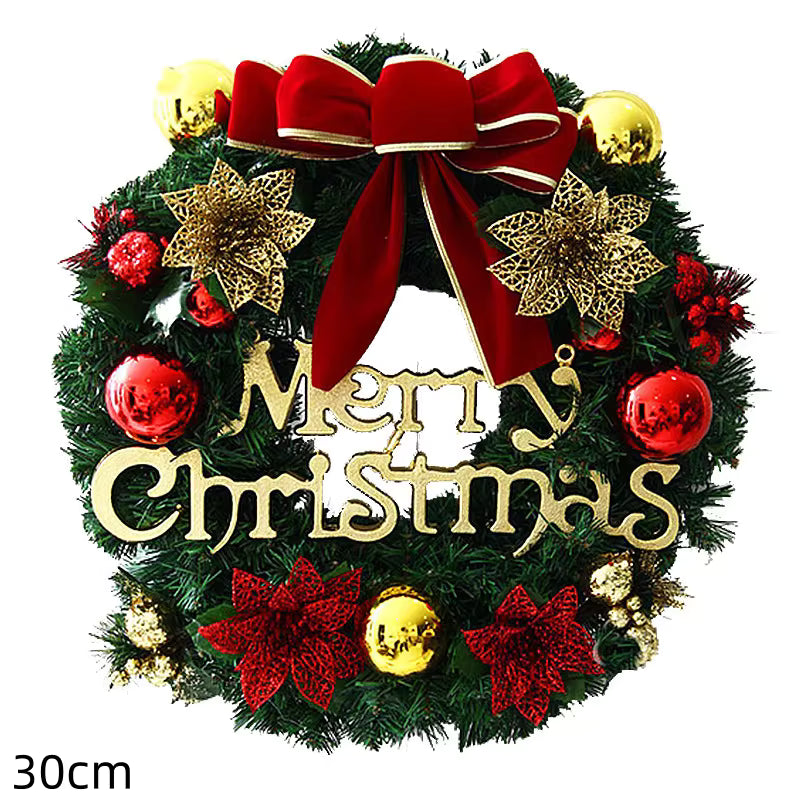 Christmas Wreath 30-60cm, Artificial Christmas Decoration Wreath for Window & Door Hanging, Christmas Mall Scene Decoration Prop
