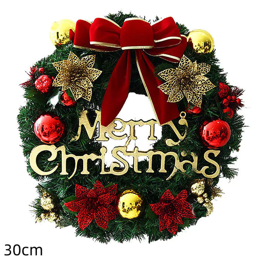 Christmas Wreath 30-60cm, Artificial Christmas Decoration Wreath for Window & Door Hanging, Christmas Mall Scene Decoration Prop